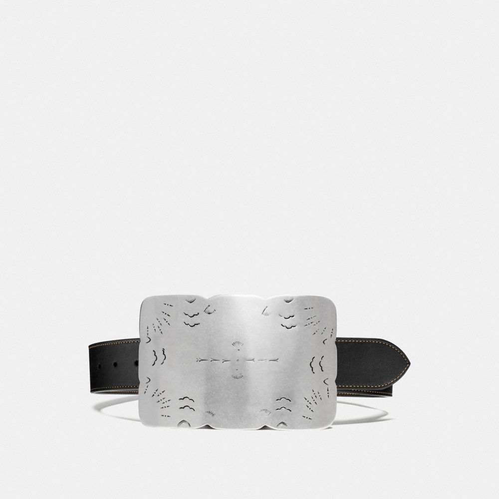 PLAQUE BUCKLE BELT, 40MM - BLACK - COACH F87054