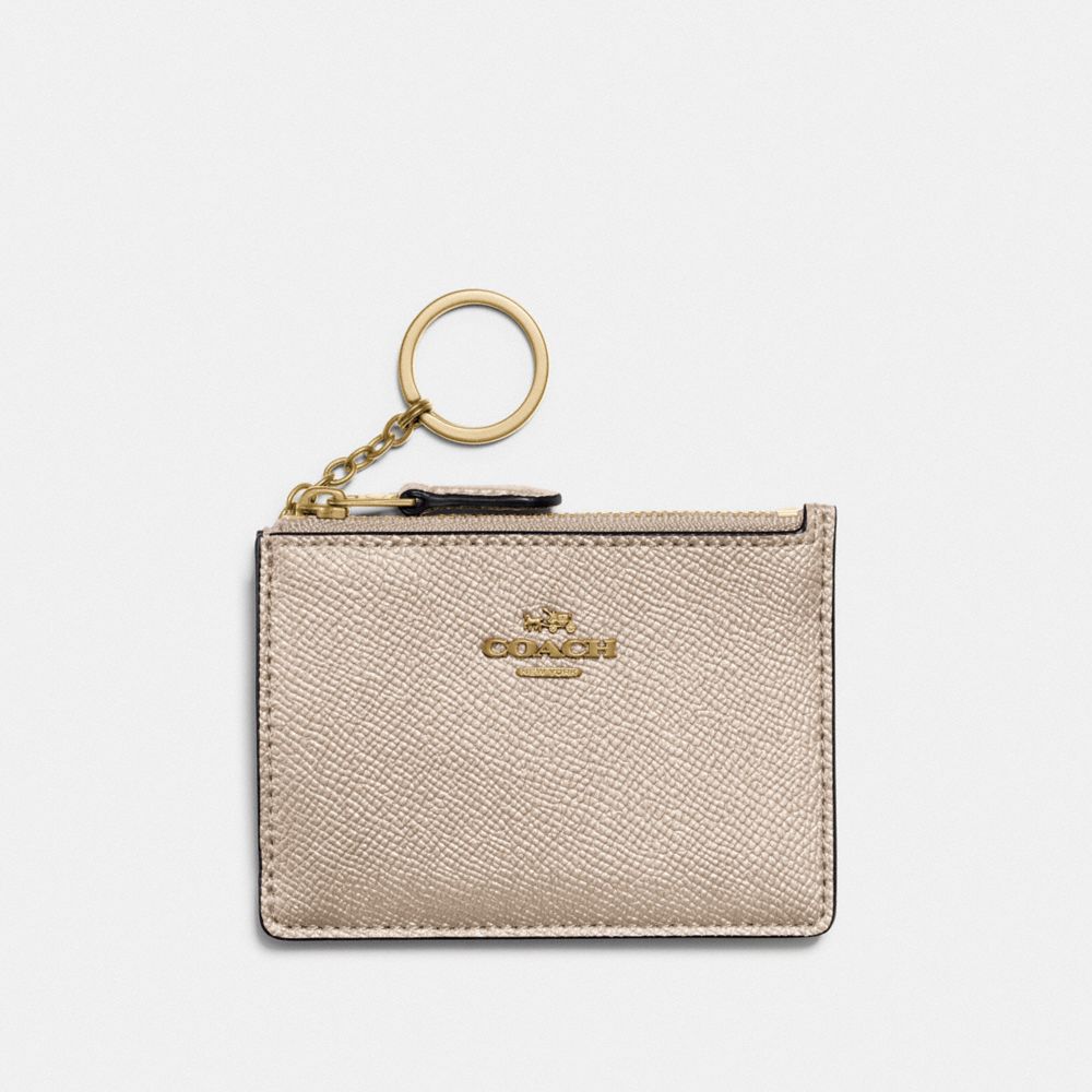 COACH F87077 MINI SKINNY ID CASE PLATINUM/LIGHT GOLD