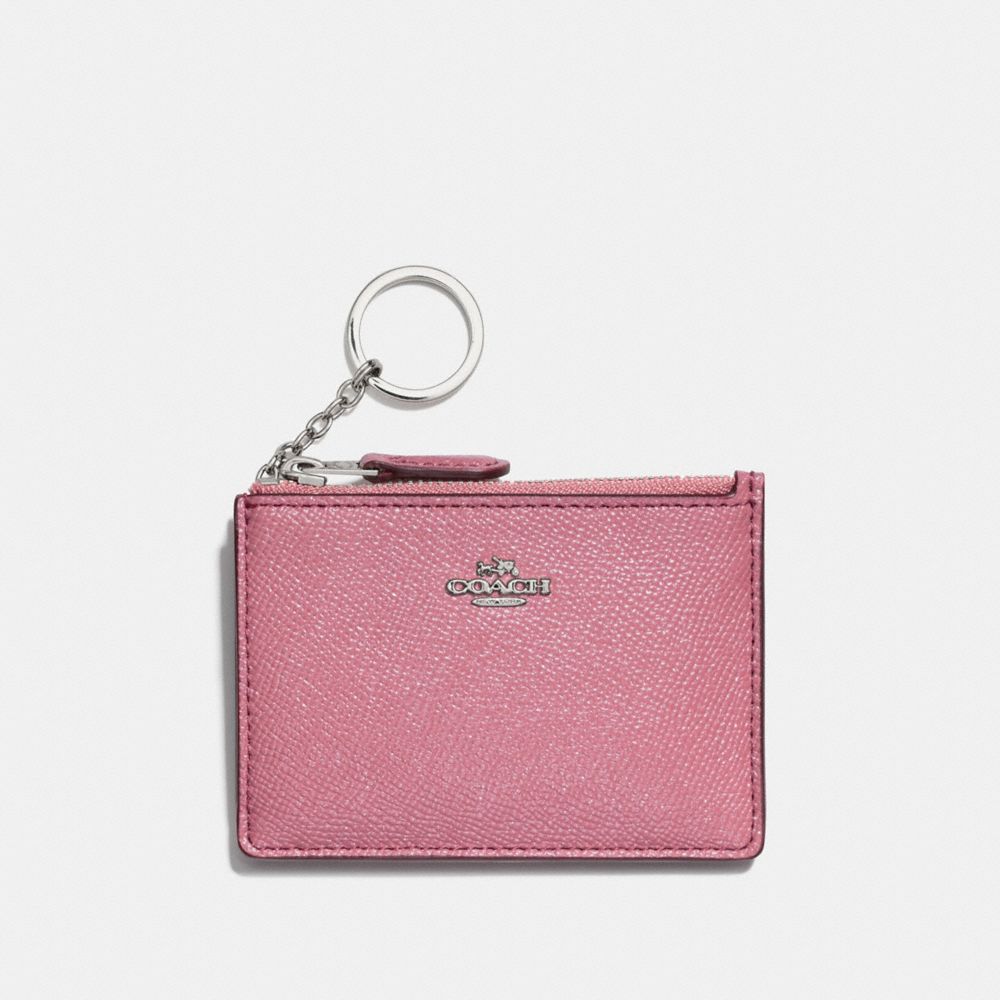 COACH MINI SKINNY ID CASE - SV/GLITTER ROSE - F87077