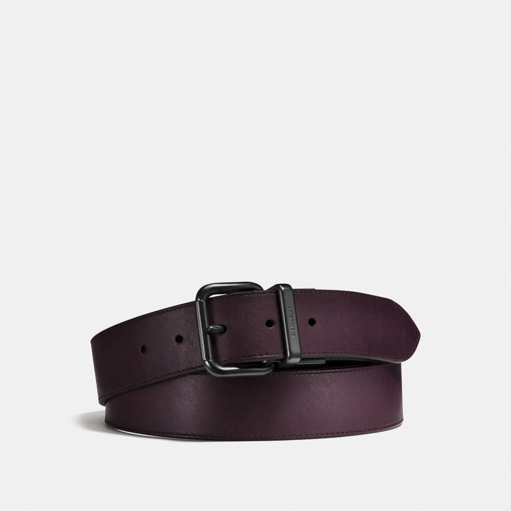 JEANS BUCKLE CUT-TO-SIZE REVERSIBLE BELT - F87091 - OXBLOOD/BLACK