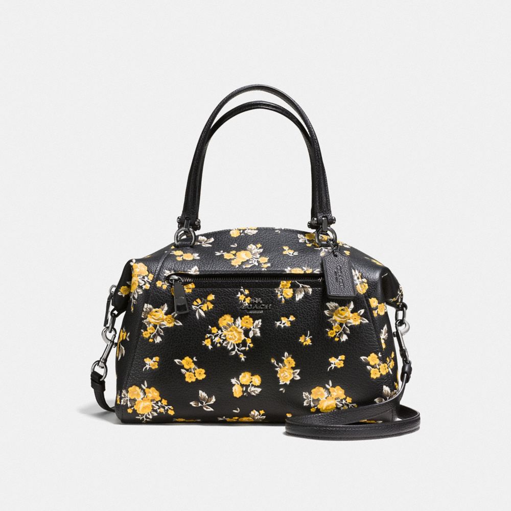 PRAIRIE SATCHEL WITH FLORAL PRINT - F87109 - DK/PRAIRIE PRINT BLACK