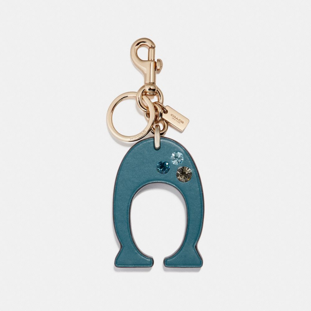 EMBELLISHED C BAG CHARM - BLACK/DARK TEAL - COACH F87112