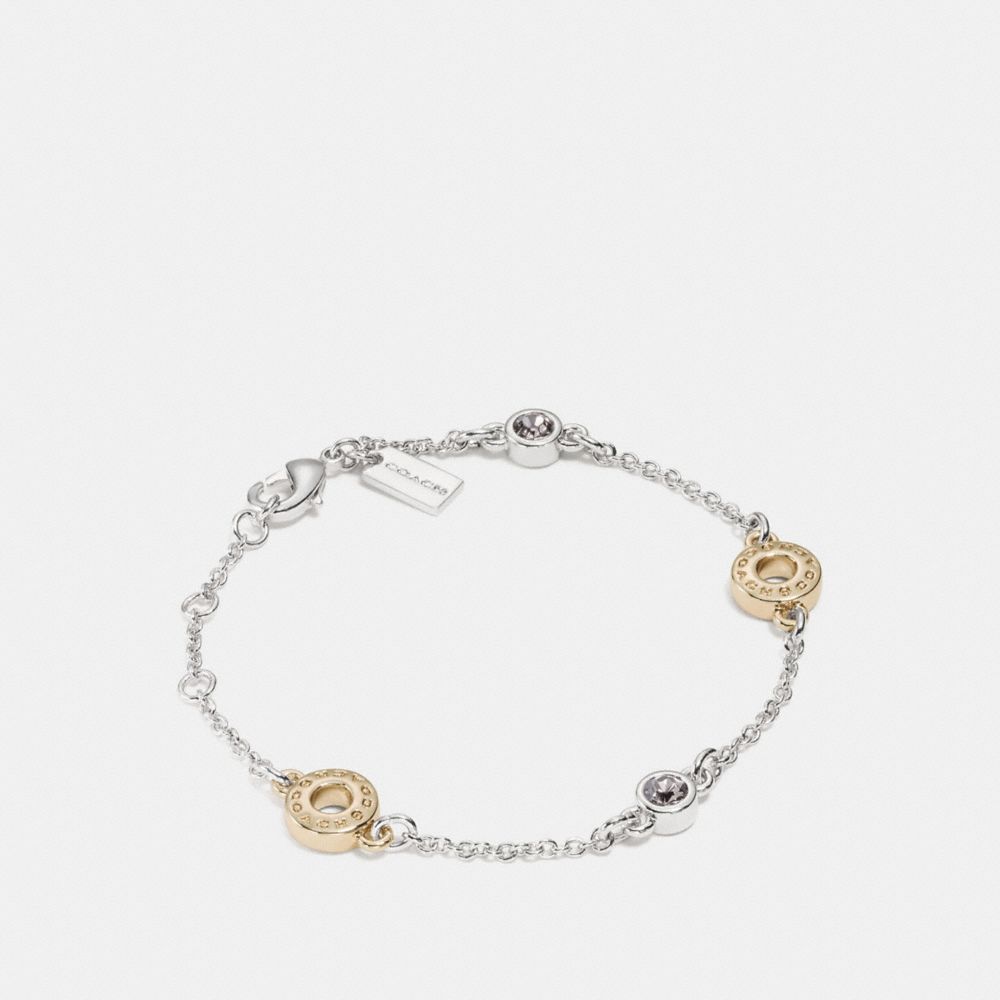 COACH f87130 OPEN CIRCLE CHAIN BRACELET SILVER/GOLD