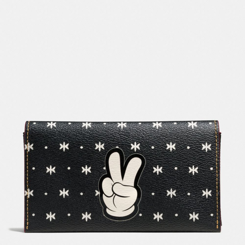 COACH UNIVERSAL PHONE CASE IN BANDANA PRINT COATED CANVAS WITH MICKEY - Black/Chalk Prairie Bandana - f87134