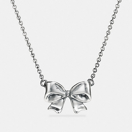 COACH STERLING SILVER BOW NECKLACE - SILVER - f87140