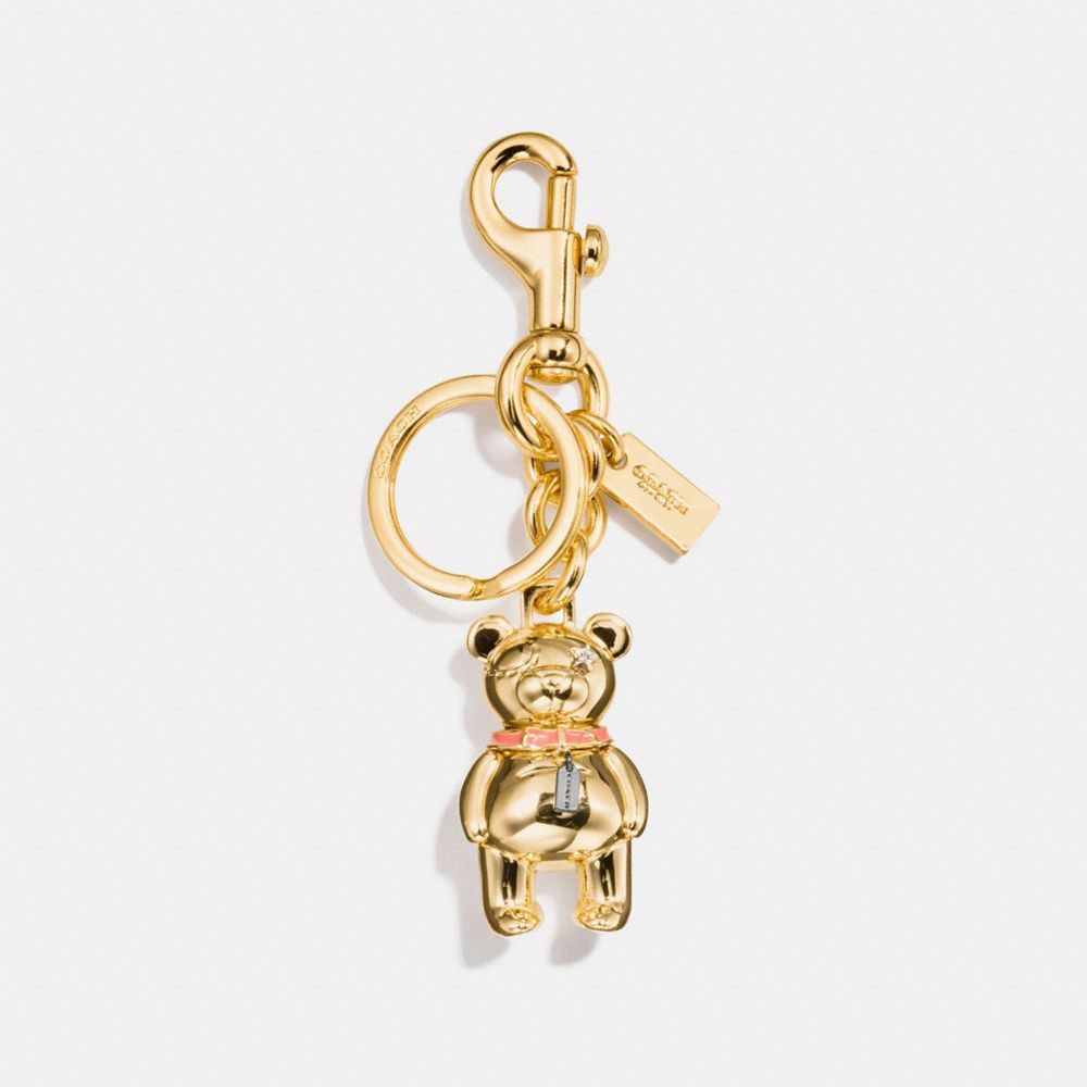 COACH 3D BEAR BAG CHARM - GOLD - F87166