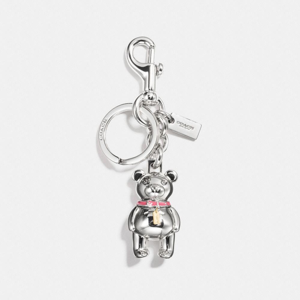 COACH f87166 3D BEAR BAG CHARM SILVER