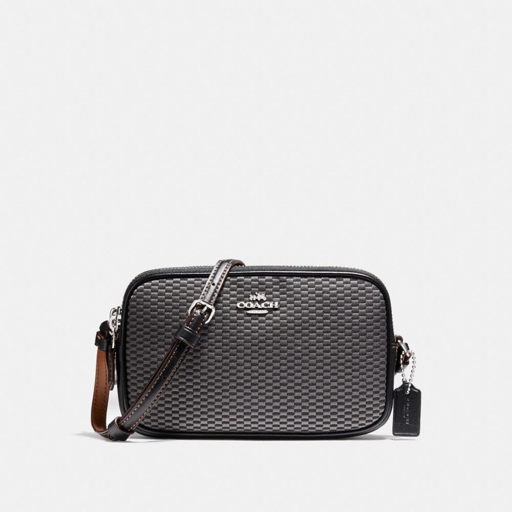 COACH F87217 - CROSSBODY POUCH IN LEGACY JACQUARD SILVER/GREY/BLACK