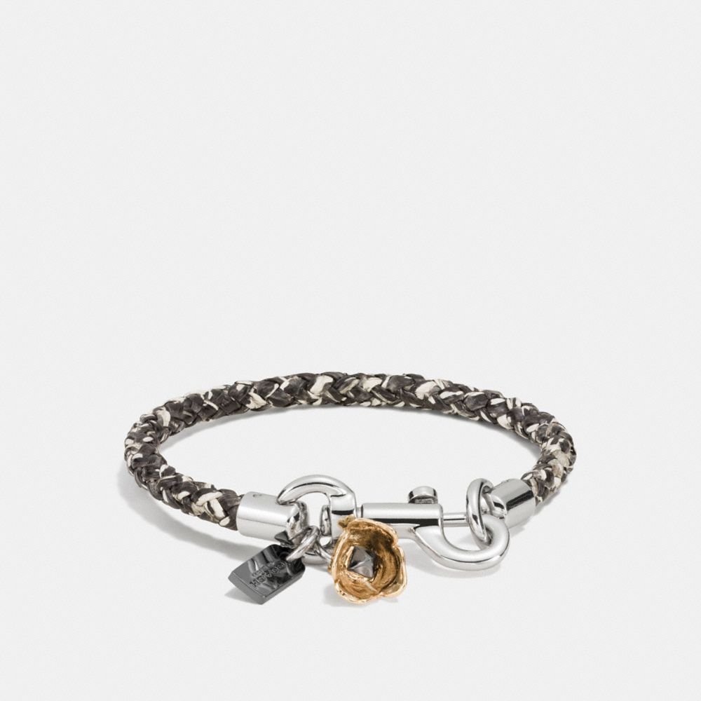 COACH CHARMS SNAKESKIN FRIENDSHIP BRACELET - COACH F87379 - SNAKE WHITE/SILVER