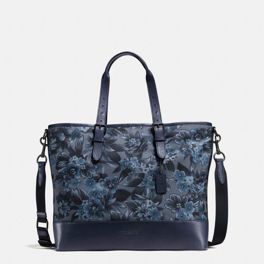 COACH MERCER TOTE IN FLORAL HAWAIIAN PRINT CANVAS - BLUE HAWAIIAN FLORAL - F87397