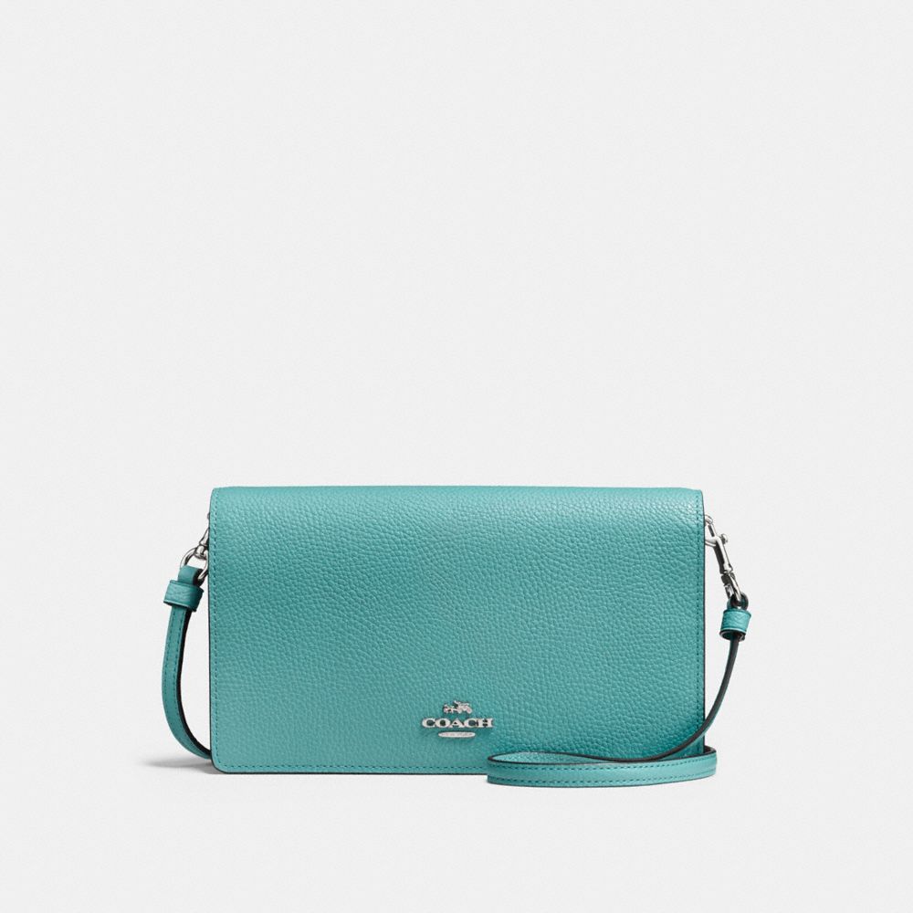 FOLDOVER CROSSBODY CLUTCH - MARINE/SILVER - COACH F87401