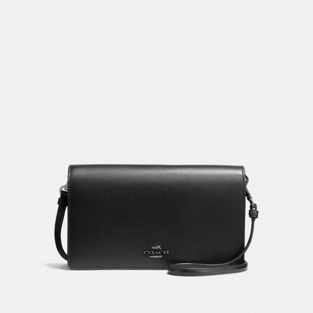 HAYDEN FOLDOVER CROSSBODY CLUTCH - F87402 - DK/BLACK