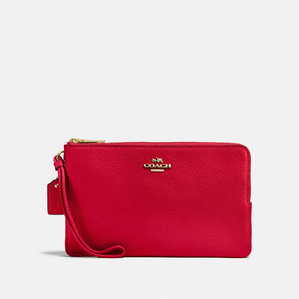 COACH F87587 - DOUBLE ZIP WALLET IM/BRIGHT RED