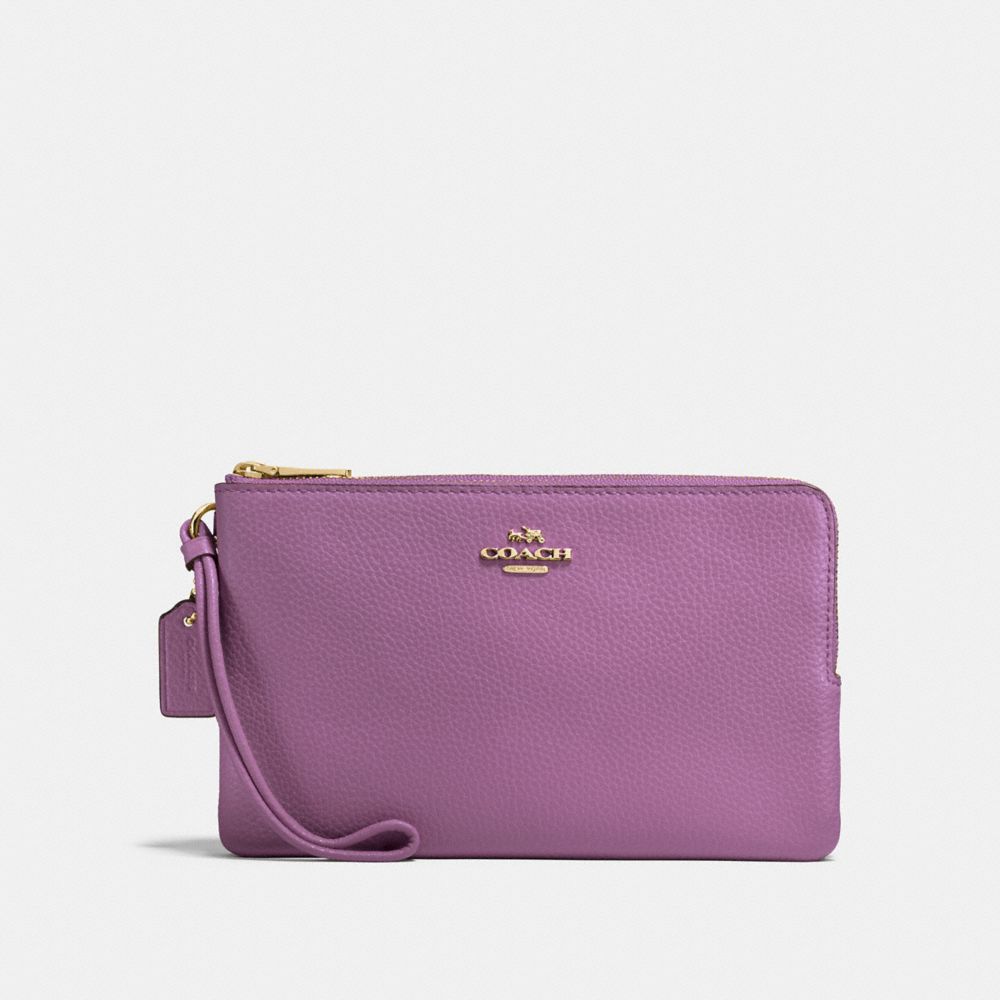 DOUBLE ZIP WALLET - PRIMROSE/LIGHT GOLD - COACH F87587