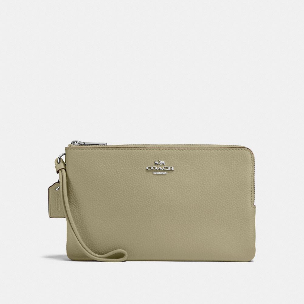 COACH F87587 DOUBLE ZIP WALLET LIGHT-CLOVER/SILVER