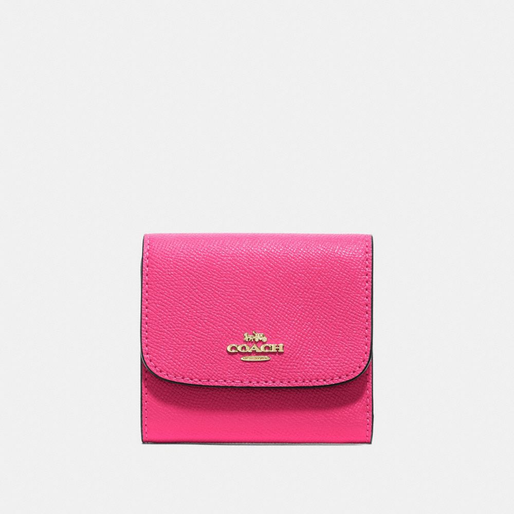 COACH F87588 SMALL WALLET PINK RUBY/GOLD