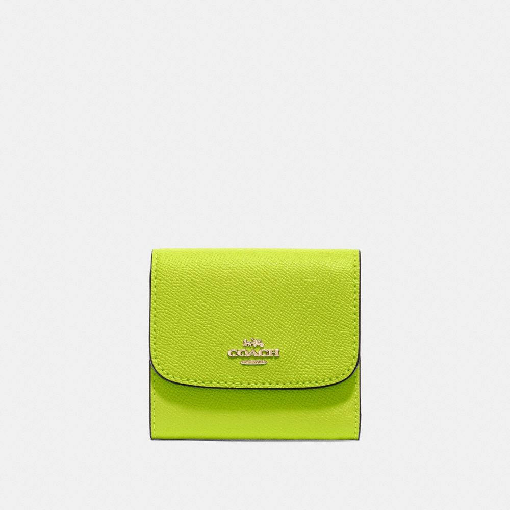 COACH F87588 SMALL WALLET NEON-YELLOW/LIGHT-GOLD