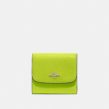COACH SMALL WALLET - NEON YELLOW/LIGHT GOLD - F87588