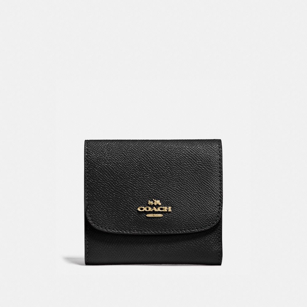 COACH SMALL WALLET - BLACK/LIGHT GOLD - F87588