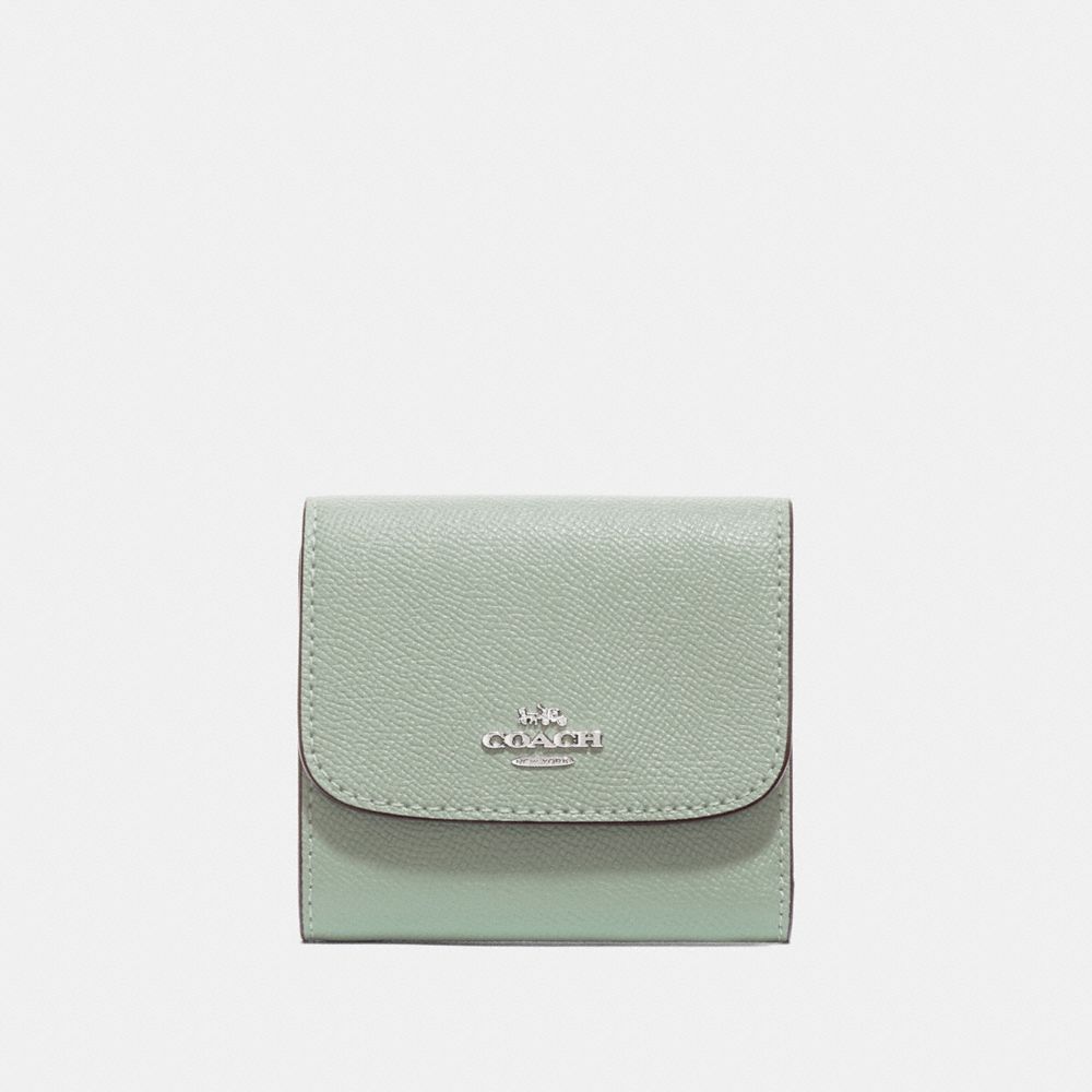COACH F87588 Small Wallet PALE GREEN/SILVER