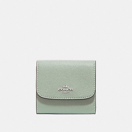 COACH F87588 SMALL WALLET PALE GREEN/SILVER