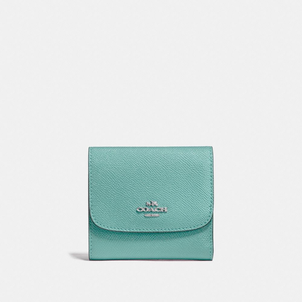 COACH F87588 SMALL WALLET AQUAMARINE/SILVER