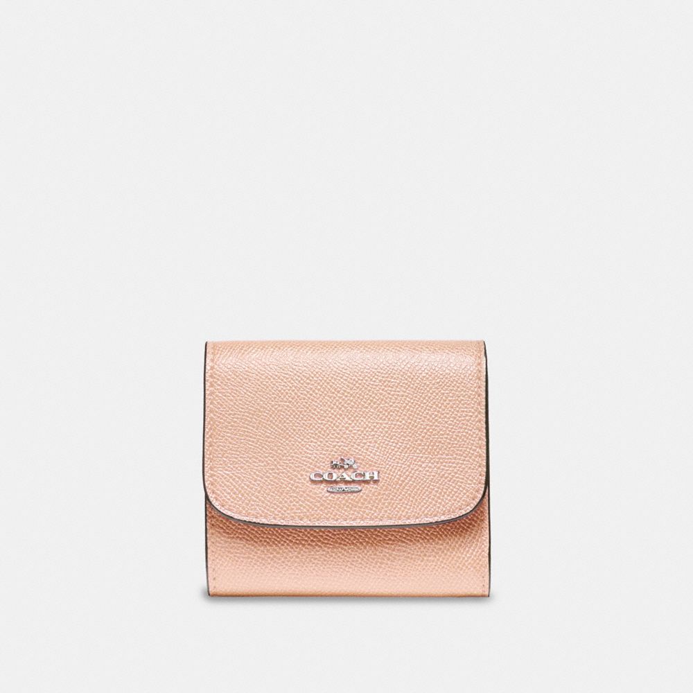 COACH f87588 SMALL WALLET SILVER/LIGHT PINK