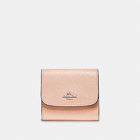 COACH f87588 SMALL WALLET SILVER/LIGHT PINK
