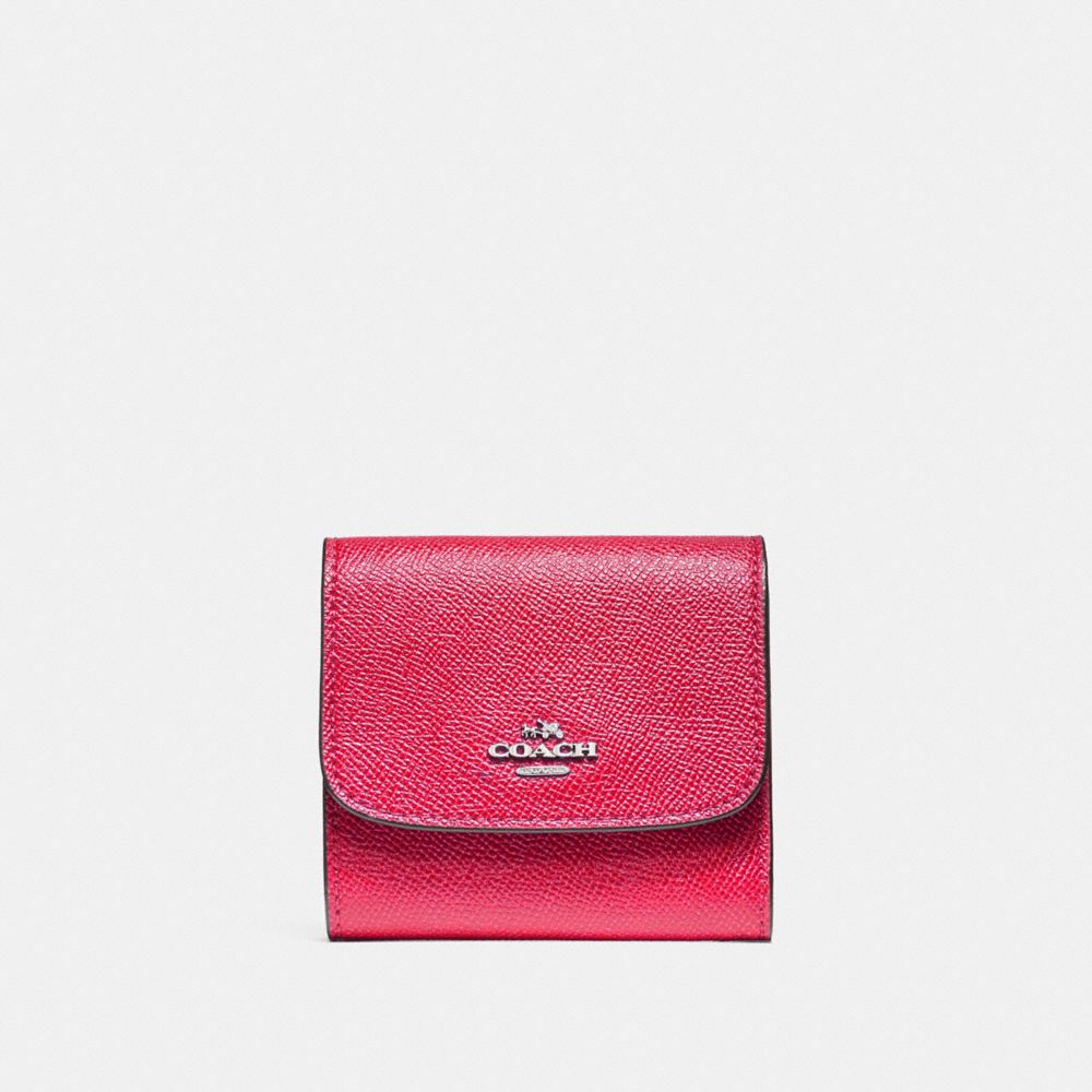 COACH f87588 SMALL WALLET SILVER/MAGENTA