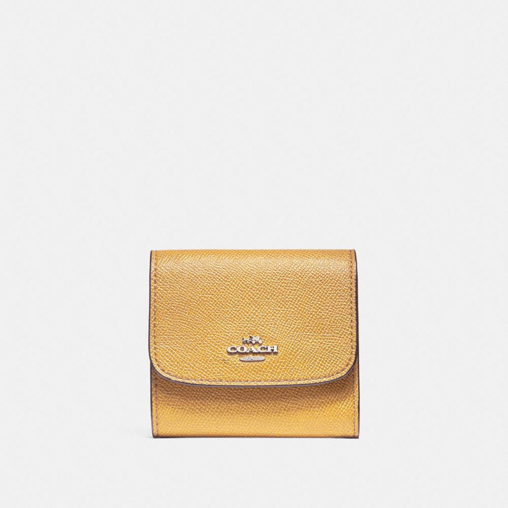 COACH SMALL WALLET - SILVER/MUSTARD - f87588