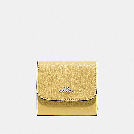 COACH F87588 SMALL WALLET LIGHT-YELLOW/SILVER