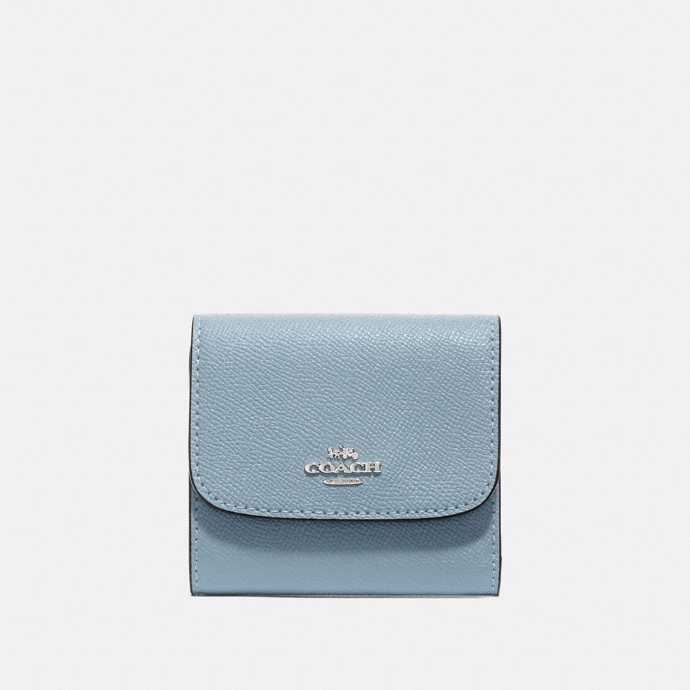 COACH SMALL WALLET - SILVER/PALE BLUE - F87588