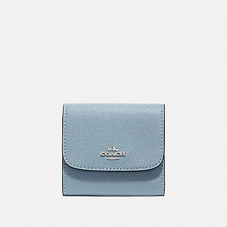 COACH F87588 SMALL WALLET SILVER/PALE BLUE