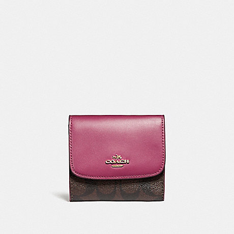 COACH SMALL WALLET - LIGHT GOLD/BROWN ROUGE - f87589