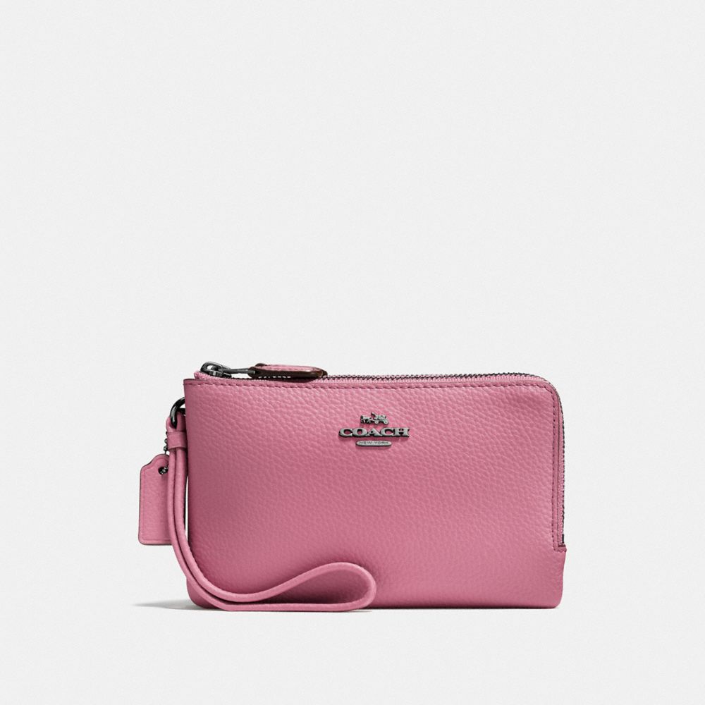 COACH F87590 DOUBLE CORNER ZIP WRISTLET QB/PINK-ROSE