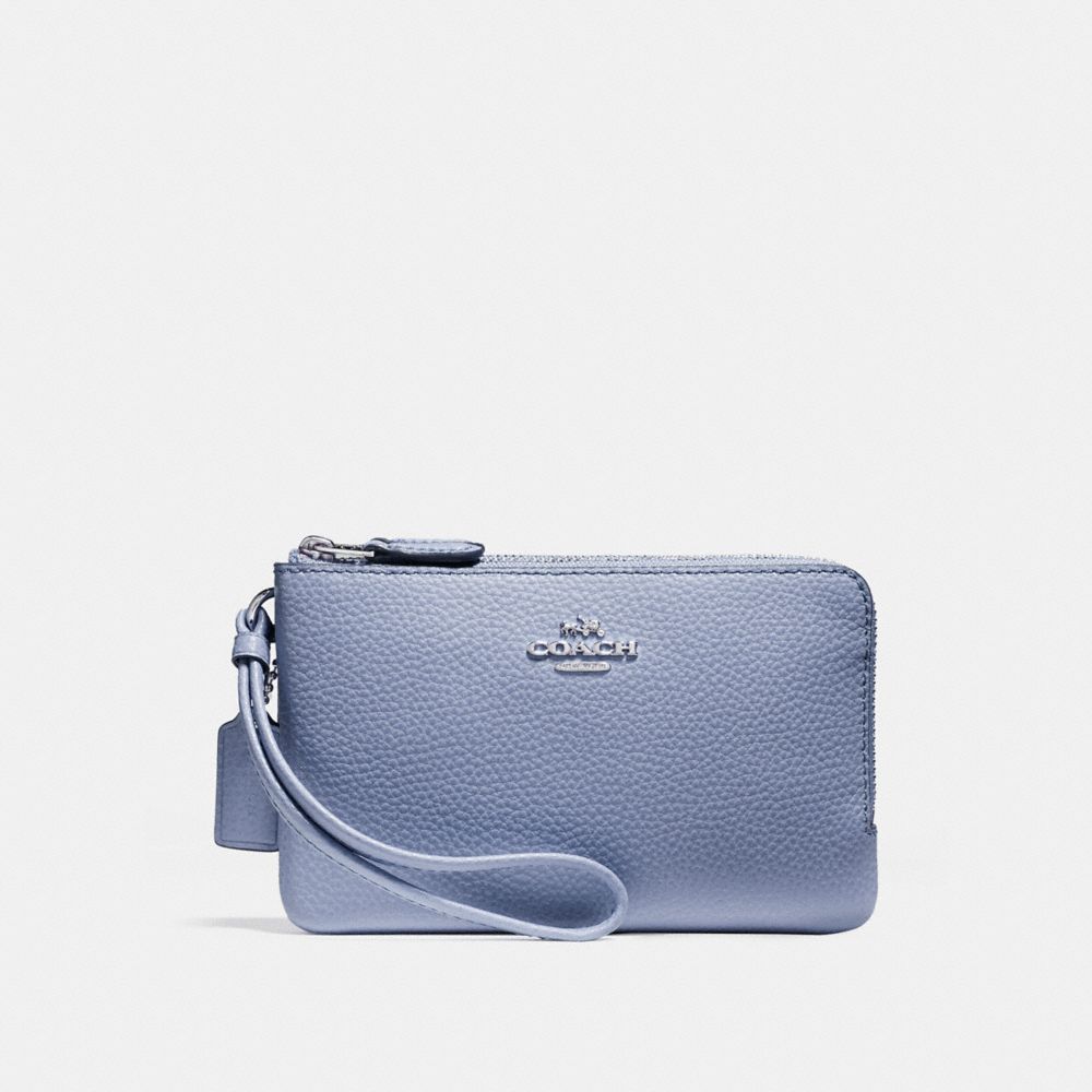 COACH F87590 Double Corner Zip Wristlet SILVER/DUSK 2