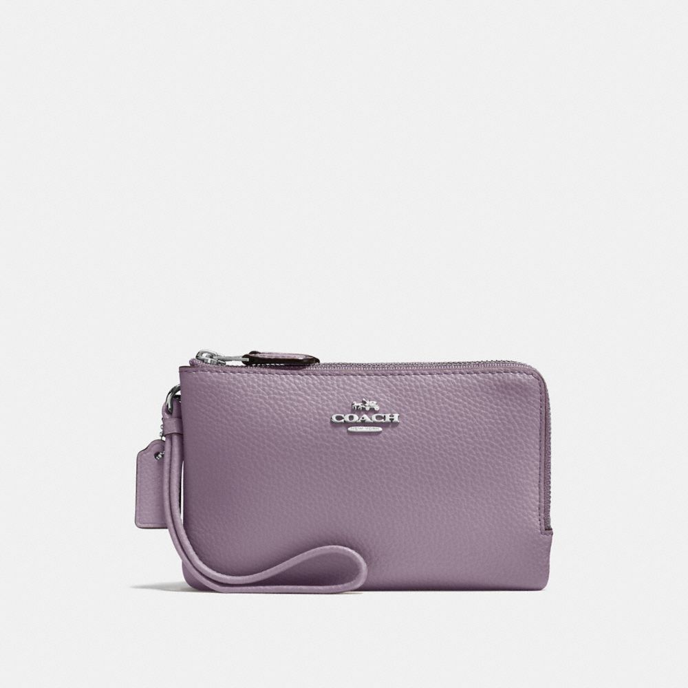 COACH F87590 - DOUBLE CORNER ZIP WRISTLET JASMINE/SILVER