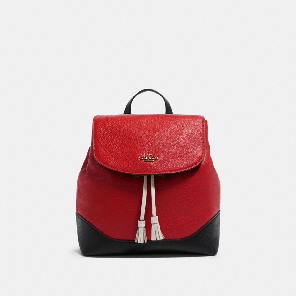 COACH F87676 Jade Backpack In Colorblock IM/BRIGHT RED MULTI