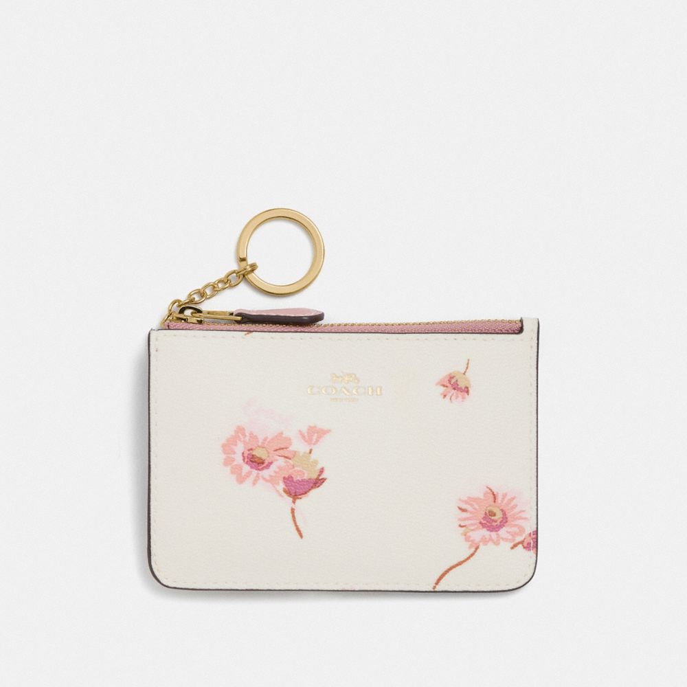 KEY CASE WITH MULTI FLORAL PRINT - IM/CHALK MULTI - COACH F87793