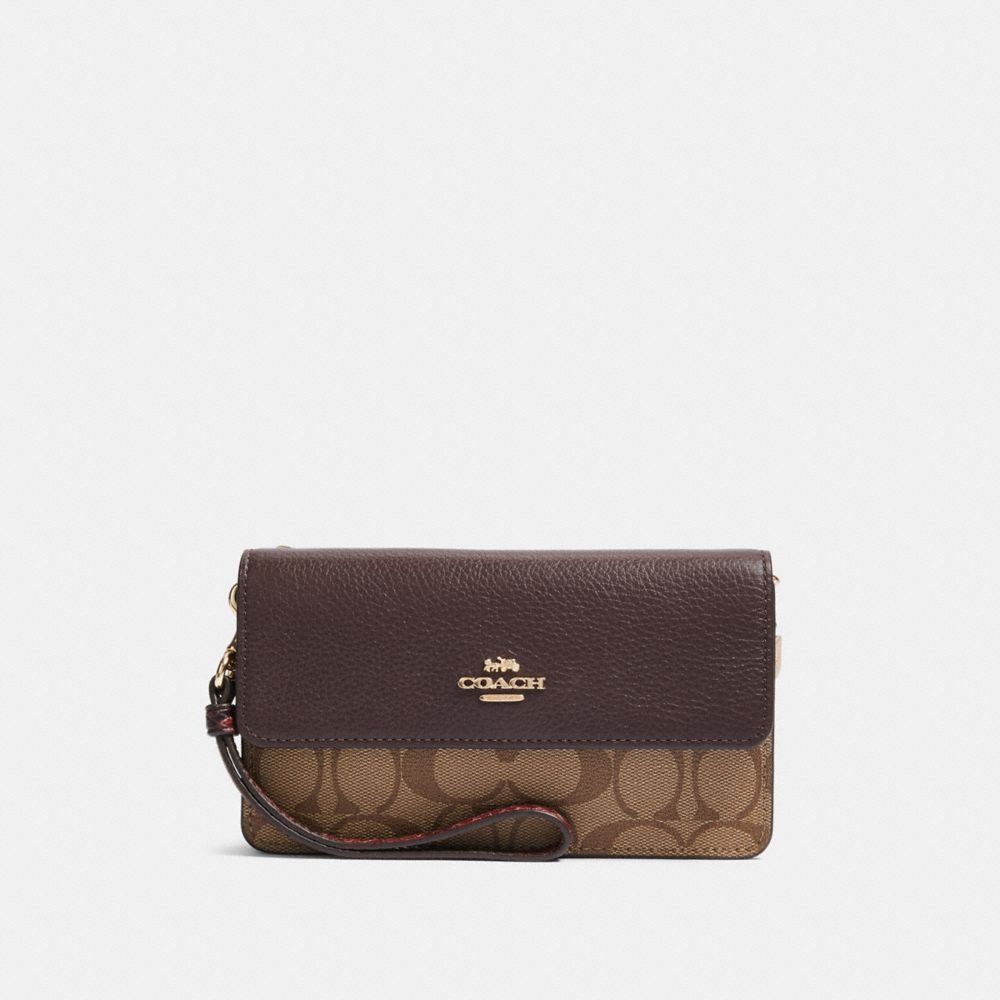 FOLDOVER WRISTLET IN SIGNATURE CANVAS - IM/KHAKI MULTI - COACH F87867