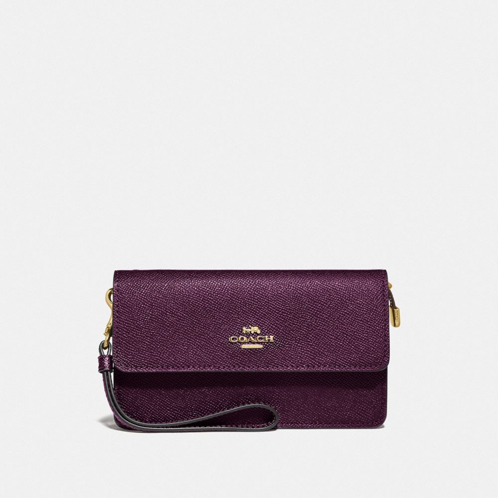 COACH FOLDOVER WRISTLET - IM/DARK BERRY/METALLIC BERRY - F87868