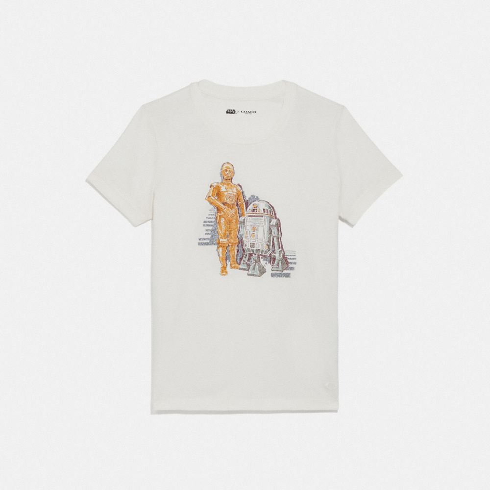 COACH STAR WARS X COACH C-3PO AND R2-D2 T-SHIRT - WHITE - F87905