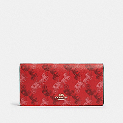 COACH F87933 Bifold Wallet With Horse And Carriage Print IM/BRIGHT RED/CHERRY MULTI