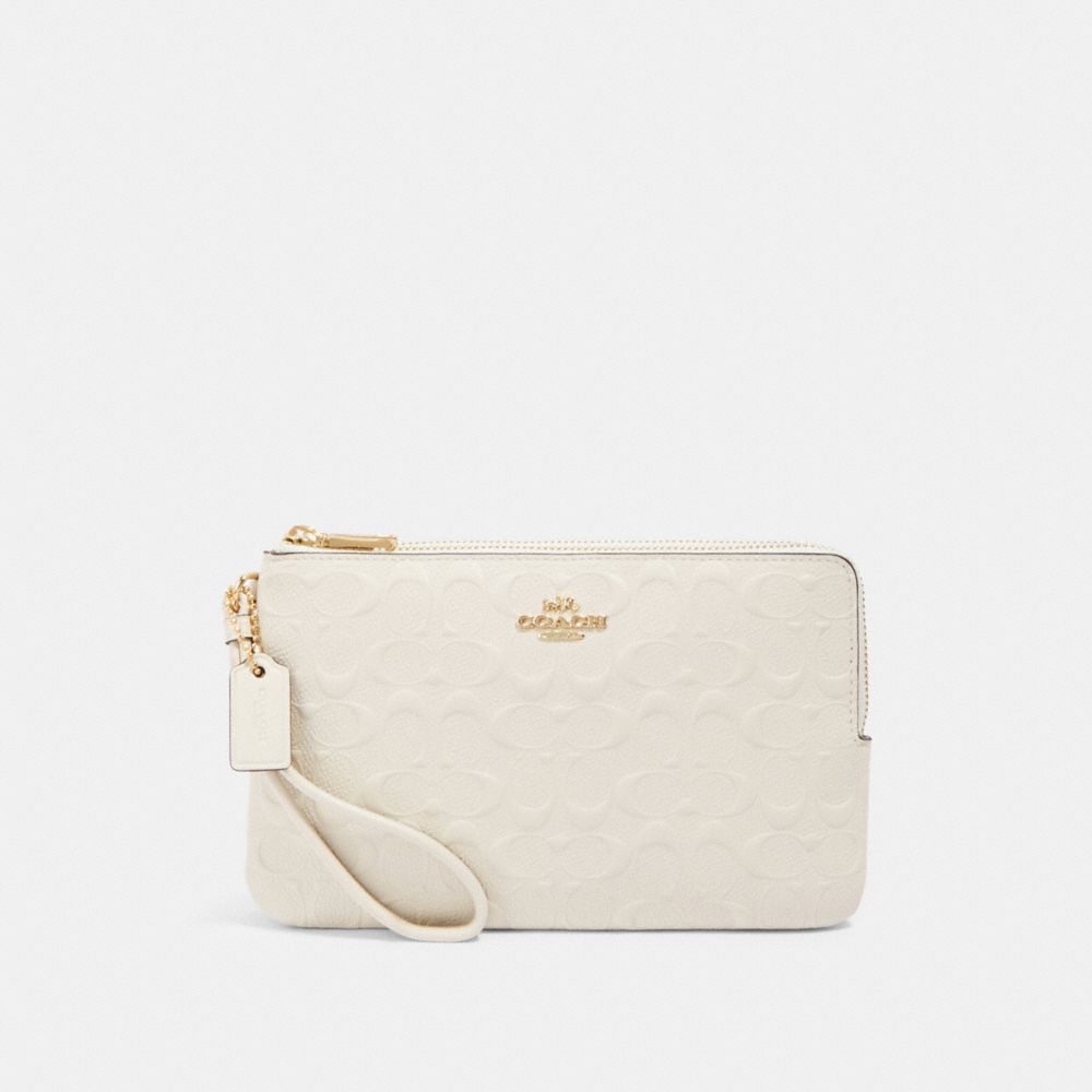 COACH F87934 DOUBLE ZIP WALLET IN SIGNATURE LEATHER IM/CHALK