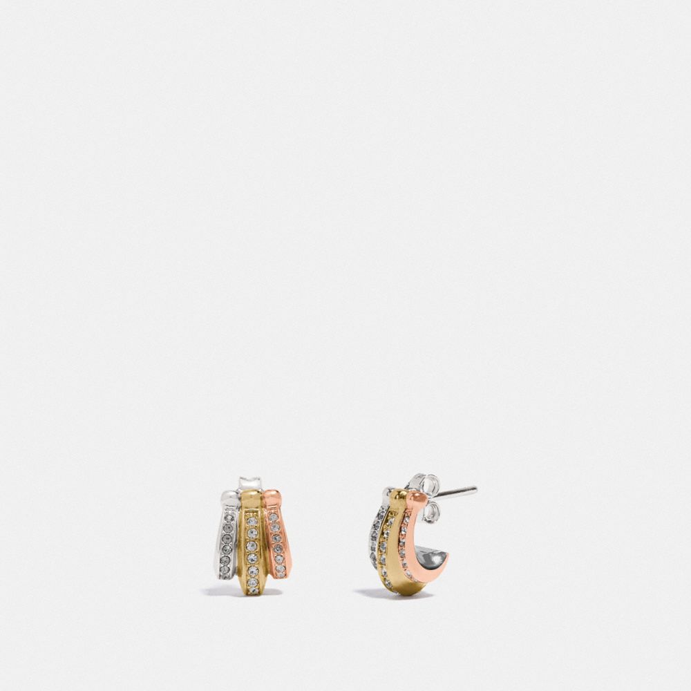 COACH F87941 MULTI SIGNATURE HUGGIE EARRINGS MULTICOLOR