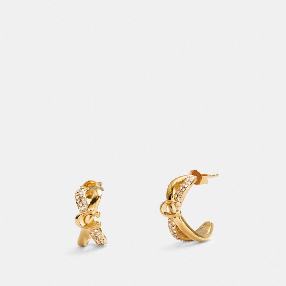 COACH F87948 - CRISS CROSS HUGGIE EARRINGS GOLD