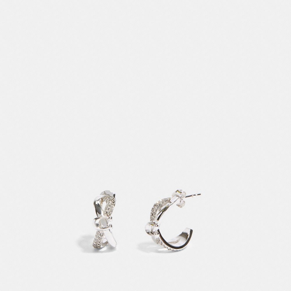 CRISS CROSS HUGGIE EARRINGS - SILVER - COACH F87948