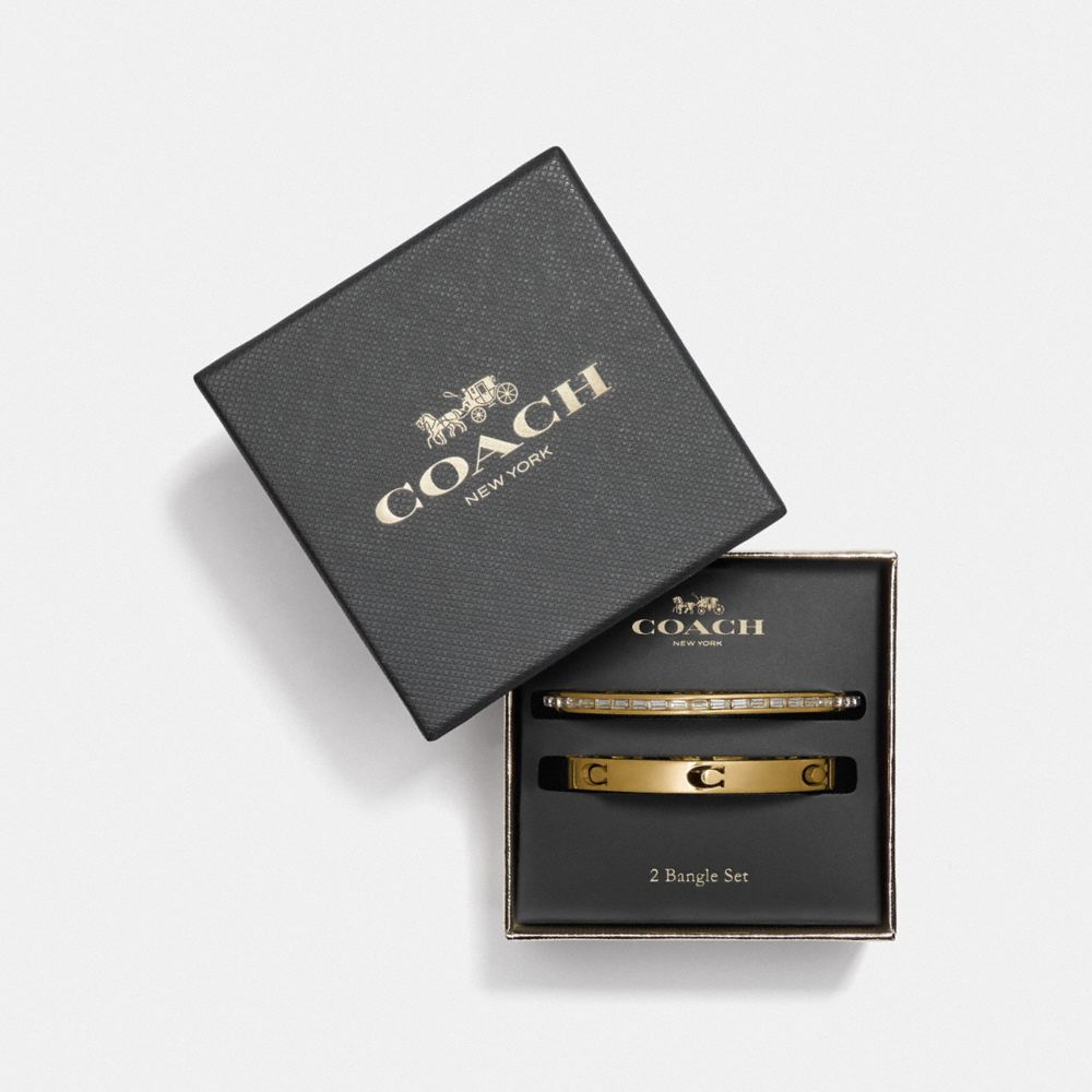 CUT OUT SIGNATURE BANGLE SET - GOLD - COACH F87949