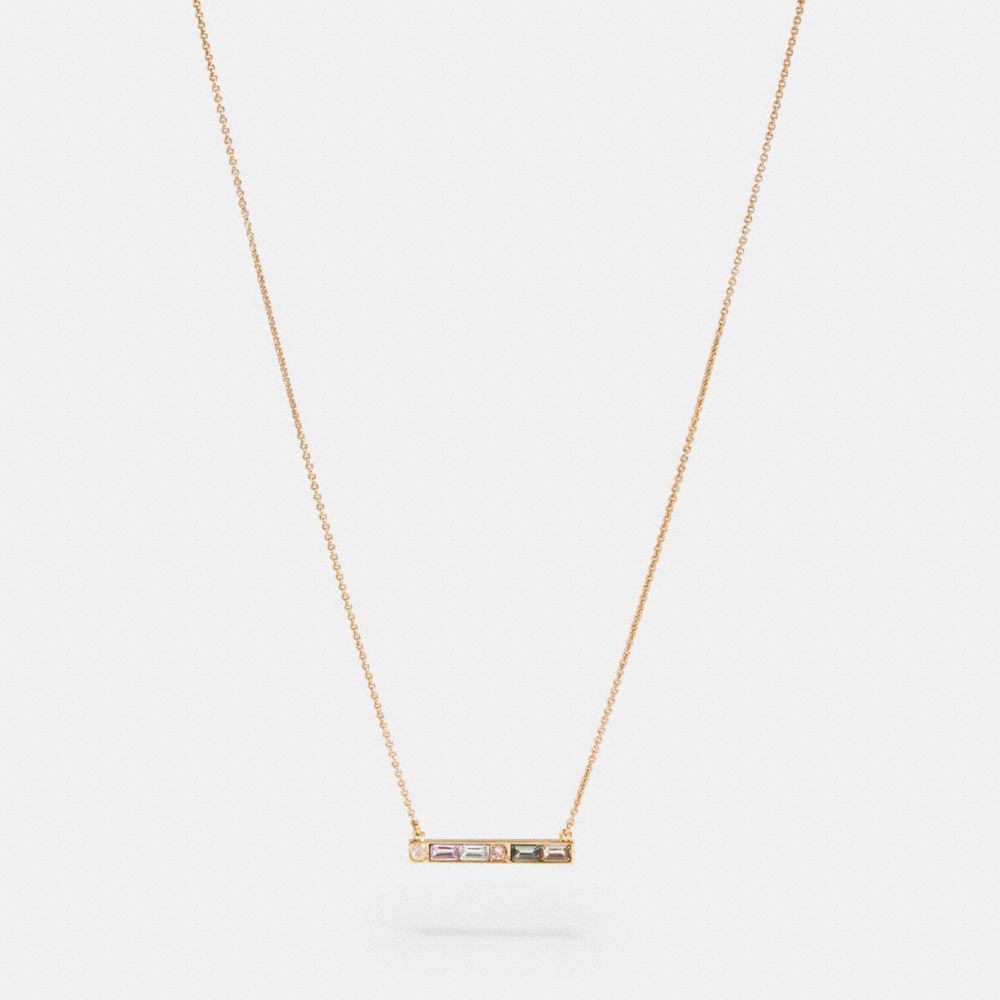 CRYSTAL BAR NECKLACE - F87957 - GD/MULTI