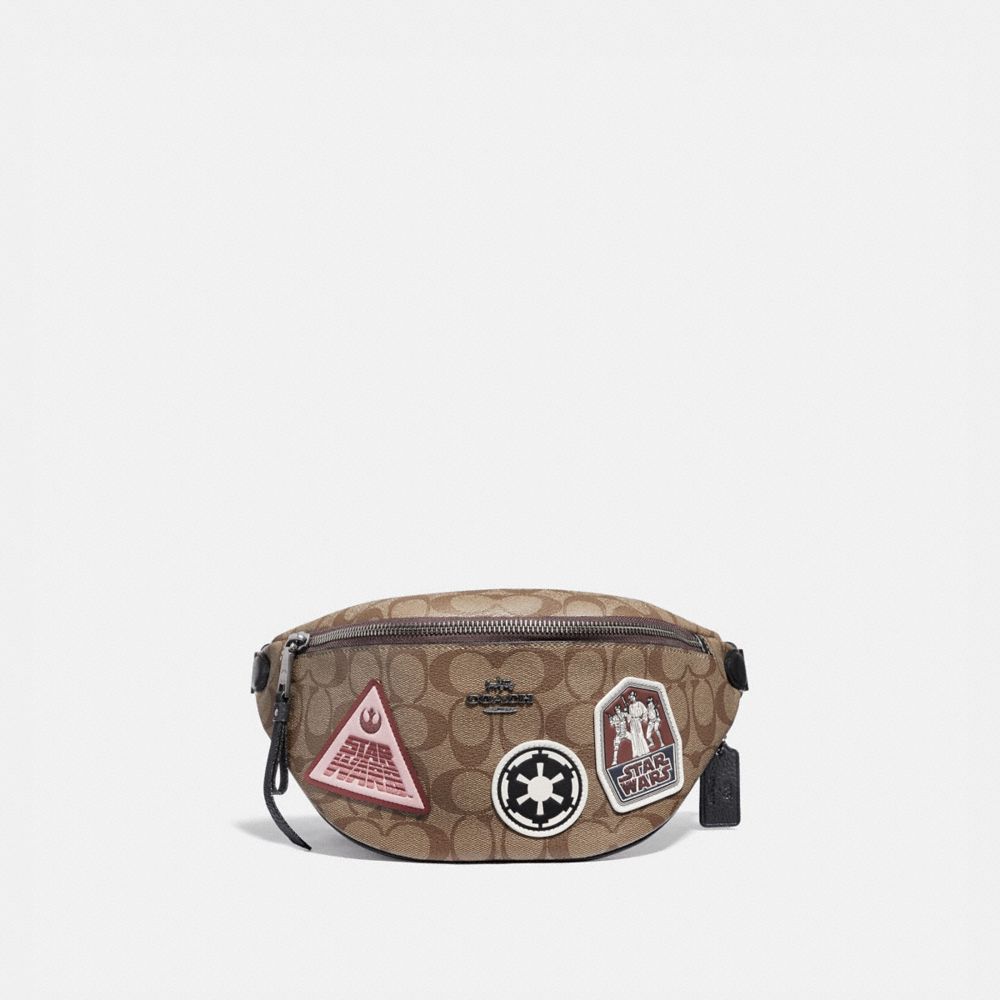 STAR WARS X COACH BELT BAG IN SIGNATURE CANVAS WITH PATCHES - F88013 - QB/KHAKI MULTI